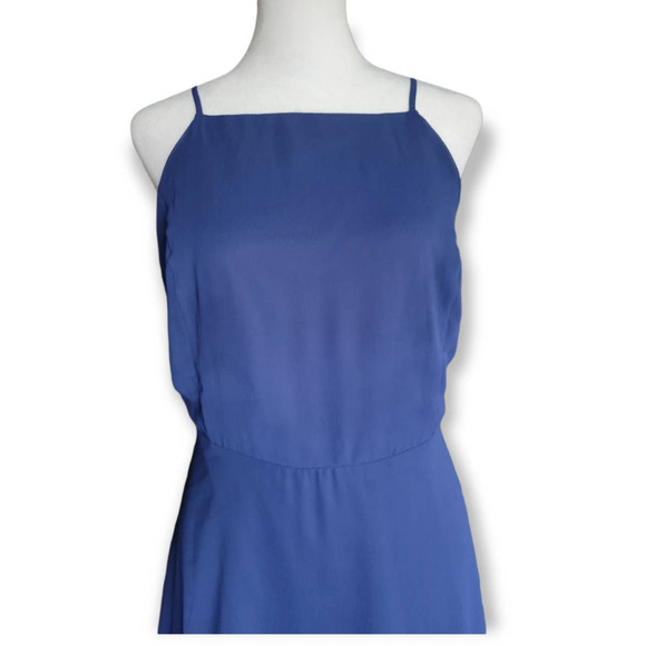 Lulu's Mini Letters Of Love Backless Chiffon Dress Size XL Navy Blue - Picture 7 of 16